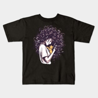 Woman with kitten Kids T-Shirt